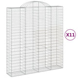 Arched Gabion Baskets 11 pcs 200x50x220/240 cm Galvanised Iron