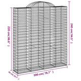 Arched Gabion Baskets 11 pcs 200x50x220/240 cm Galvanised Iron