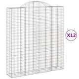 Arched Gabion Baskets 12 pcs 200x50x220/240 cm Galvanised Iron
