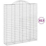 Arched Gabion Baskets 13 pcs 200x50x220/240 cm Galvanised Iron