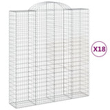 Arched Gabion Baskets 18 pcs 200x50x220/240 cm Galvanised Iron