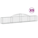 Arched Gabion Baskets 9 pcs 300x30x40/60 cm Galvanised Iron