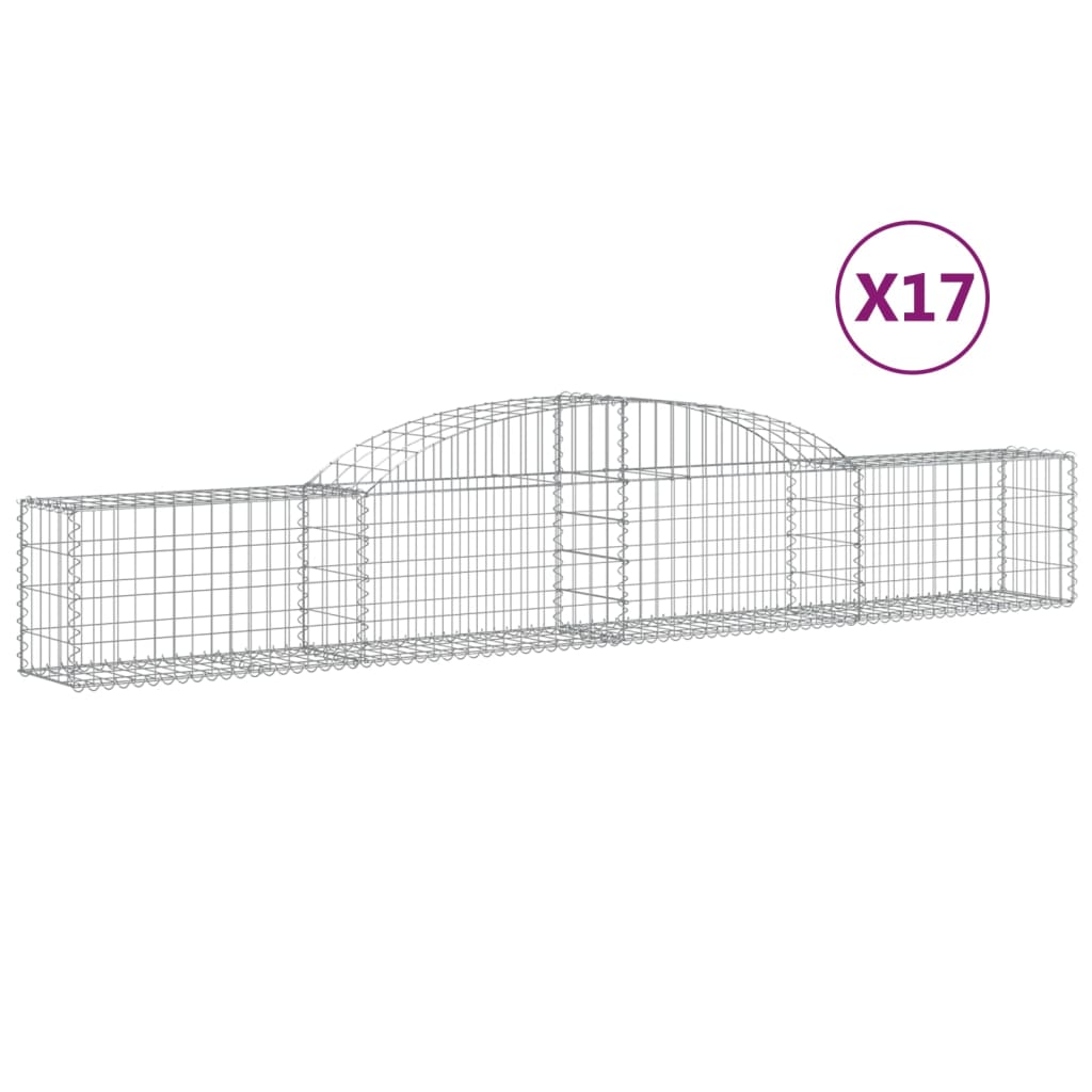 Arched Gabion Baskets 17 pcs 300x30x40/60 cm Galvanised Iron