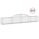 Arched Gabion Baskets 17 pcs 300x30x40/60 cm Galvanised Iron