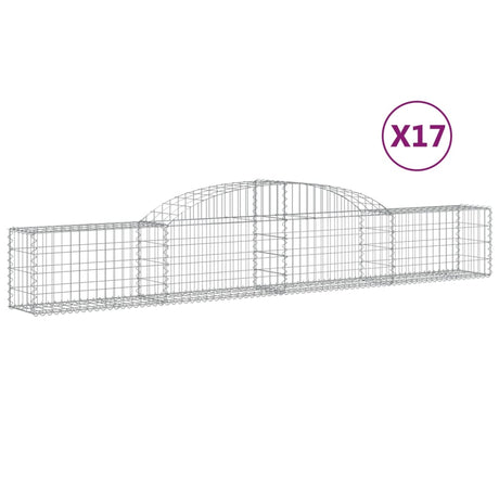 Arched Gabion Baskets 17 pcs 300x30x40/60 cm Galvanised Iron