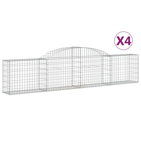 Arched Gabion Baskets 4 pcs 300x30x60/80 cm Galvanised Iron