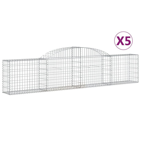 Arched Gabion Baskets 5 pcs 300x30x60/80 cm Galvanised Iron