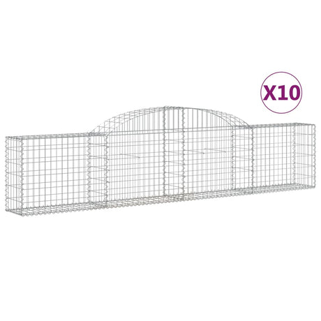 Arched Gabion Baskets 10 pcs 300x30x60/80 cm Galvanised Iron
