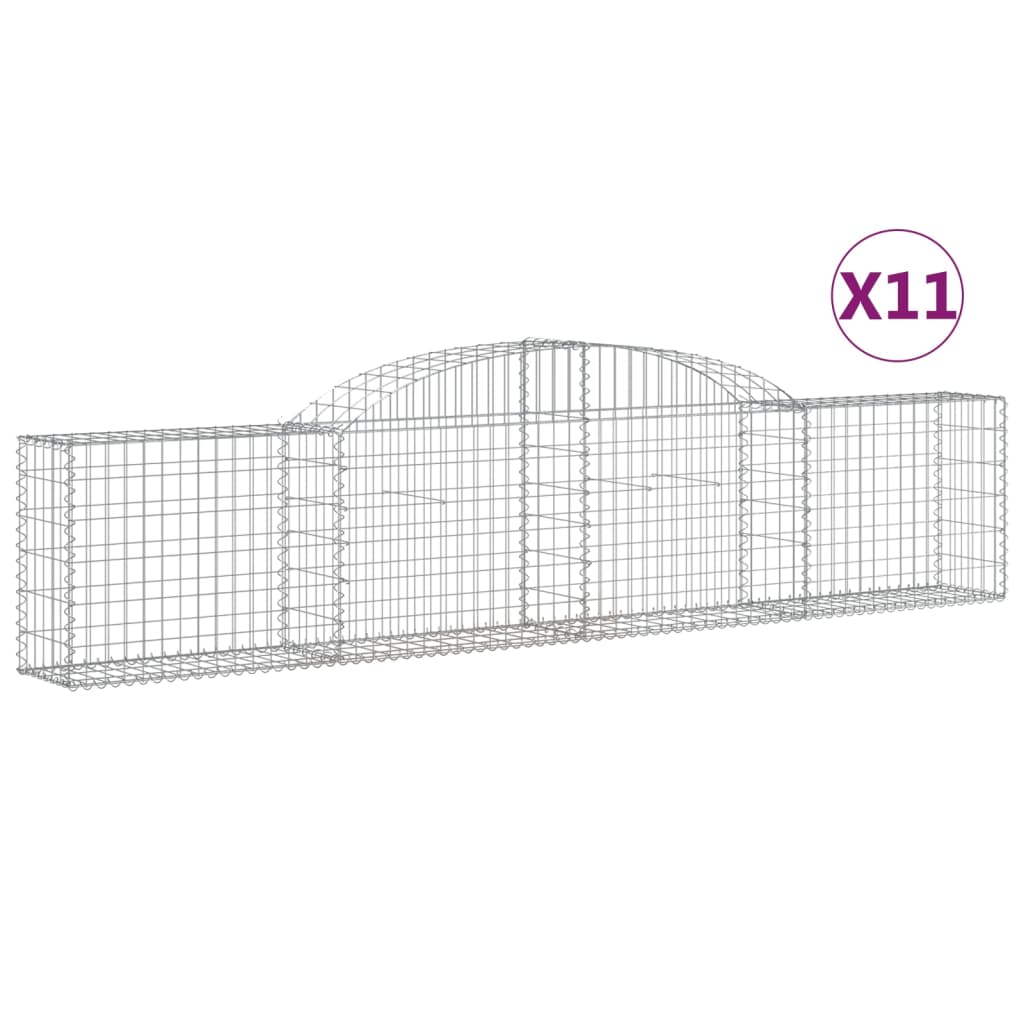 Arched Gabion Baskets 11 pcs 300x30x60/80 cm Galvanised Iron