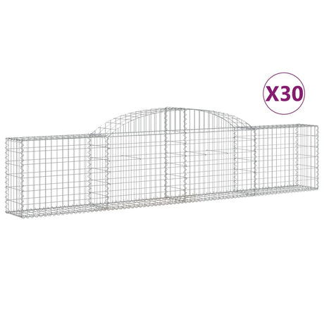 Arched Gabion Baskets 30 pcs 300x30x60/80 cm Galvanised Iron
