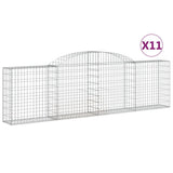 Arched Gabion Baskets 11 pcs 300x30x80/100 cm Galvanised Iron