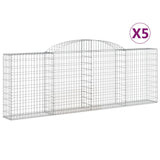 Arched Gabion Baskets 5 pcs 300x30x100/120 cm Galvanised Iron