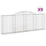 Arched Gabion Baskets 9 pcs 300x30x100/120 cm Galvanised Iron