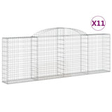 Arched Gabion Baskets 11 pcs 300x30x100/120 cm Galvanised Iron