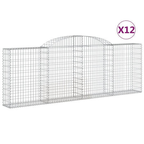 Arched Gabion Baskets 12 pcs 300x30x100/120 cm Galvanised Iron