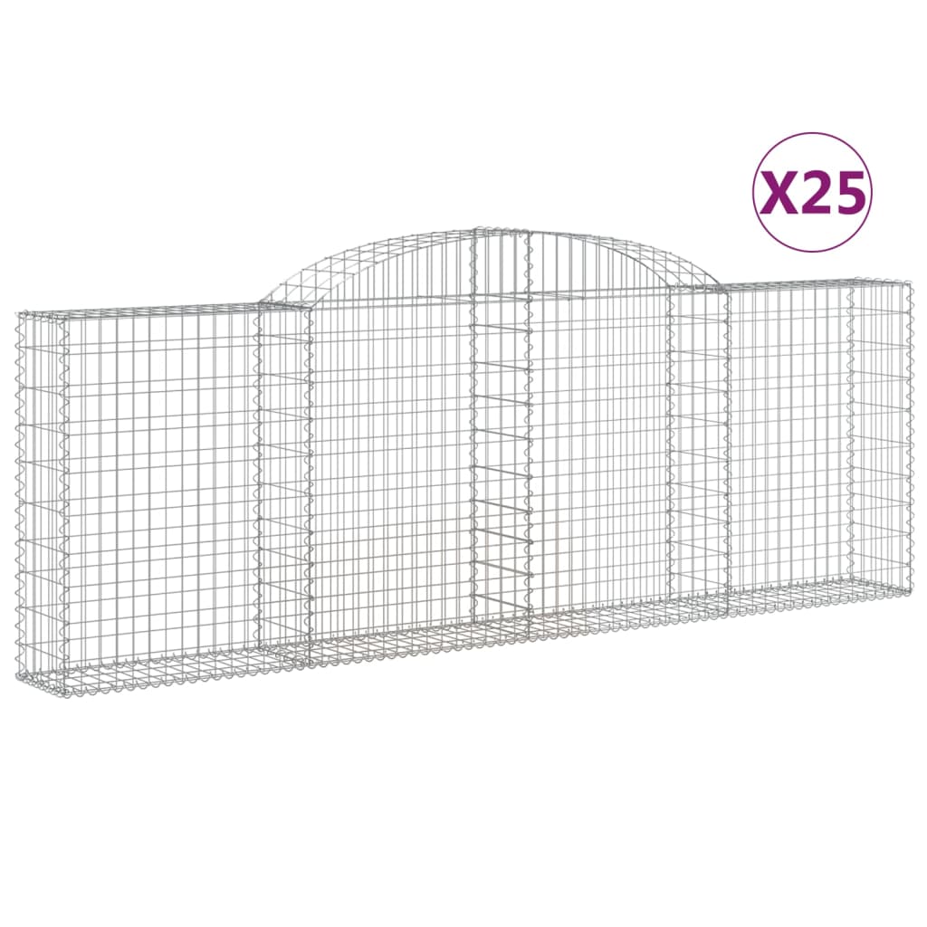 Arched Gabion Baskets 25 pcs 300x30x100/120 cm Galvanised Iron
