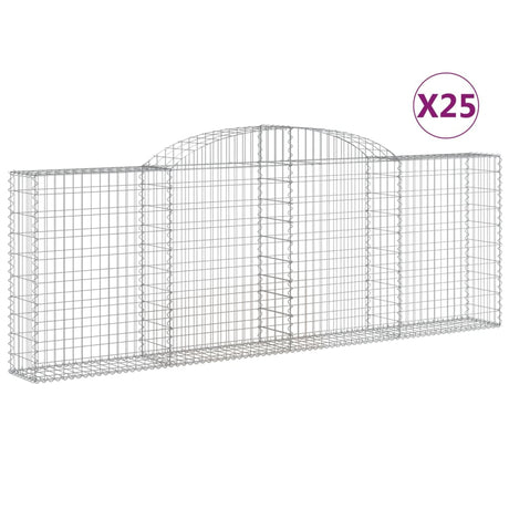 Arched Gabion Baskets 25 pcs 300x30x100/120 cm Galvanised Iron
