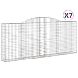 Arched Gabion Baskets 7 pcs 300x30x120/140 cm Galvanised Iron