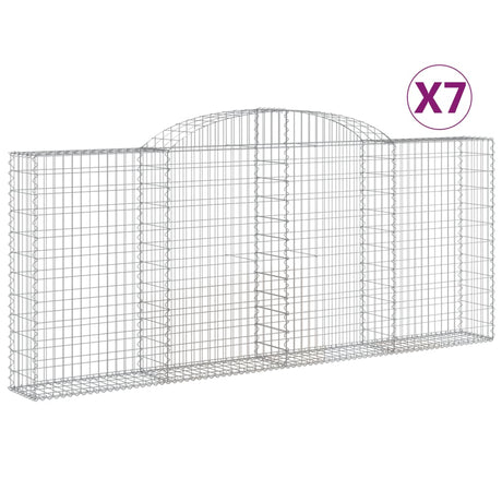 Arched Gabion Baskets 7 pcs 300x30x120/140 cm Galvanised Iron