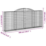 Arched Gabion Baskets 10 pcs 300x30x120/140 cm Galvanised Iron