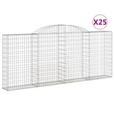 Arched Gabion Baskets 25 pcs 300x30x120/140 cm Galvanised Iron