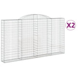 Arched Gabion Baskets 2 pcs 300x30x160/180 cm Galvanised Iron