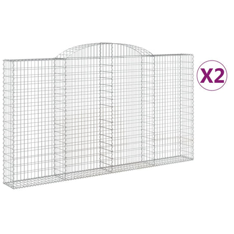 Arched Gabion Baskets 2 pcs 300x30x160/180 cm Galvanised Iron
