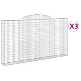 Arched Gabion Baskets 3 pcs 300x30x160/180 cm Galvanised Iron