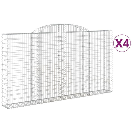 Arched Gabion Baskets 4 pcs 300x30x160/180 cm Galvanised Iron