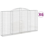 Arched Gabion Baskets 6 pcs 300x30x160/180 cm Galvanised Iron