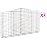 Arched Gabion Baskets 7 pcs 300x30x160/180 cm Galvanised Iron
