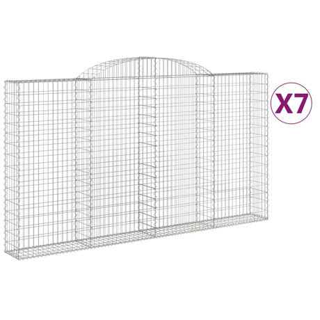 Arched Gabion Baskets 7 pcs 300x30x160/180 cm Galvanised Iron