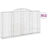Arched Gabion Baskets 11 pcs 300x30x160/180 cm Galvanised Iron