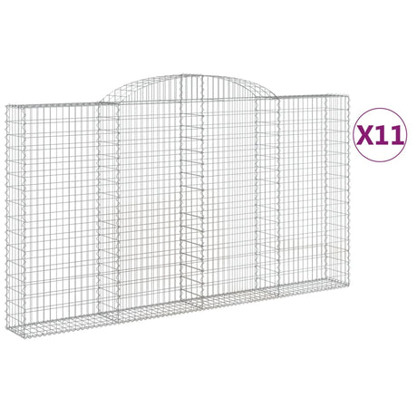 Arched Gabion Baskets 11 pcs 300x30x160/180 cm Galvanised Iron
