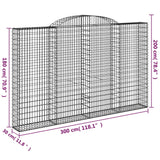 Arched Gabion Baskets 4 pcs 300x30x180/200 cm Galvanised Iron