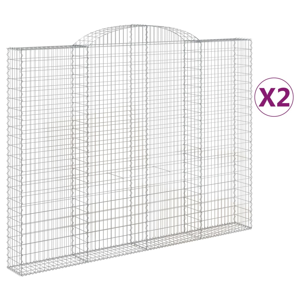 Arched Gabion Baskets 2 pcs 300x30x220/240 cm Galvanised Iron