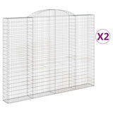 Arched Gabion Baskets 2 pcs 300x30x220/240 cm Galvanised Iron