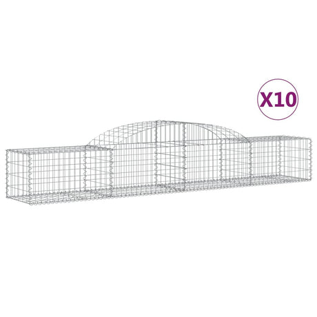 Arched Gabion Baskets 10 pcs 300x50x40/60 cm Galvanised Iron
