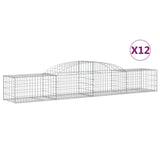 Arched Gabion Baskets 12 pcs 300x50x40/60 cm Galvanised Iron