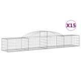 Arched Gabion Baskets 15 pcs 300x50x40/60 cm Galvanised Iron