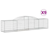Arched Gabion Baskets 9 pcs 300x50x60/80 cm Galvanised Iron