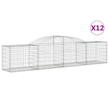Arched Gabion Baskets 12 pcs 300x50x60/80 cm Galvanised Iron