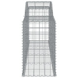 Arched Gabion Baskets 4 pcs 300x50x80/100 cm Galvanised Iron