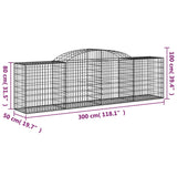 Arched Gabion Baskets 11 pcs 300x50x80/100 cm Galvanised Iron
