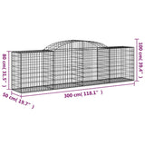 Arched Gabion Baskets 20 pcs 300x50x80/100 cm Galvanised Iron
