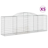 Arched Gabion Baskets 5 pcs 300x50x100/120 cm Galvanised Iron