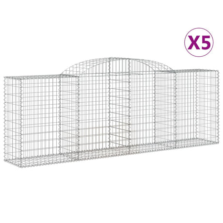 Arched Gabion Baskets 5 pcs 300x50x100/120 cm Galvanised Iron