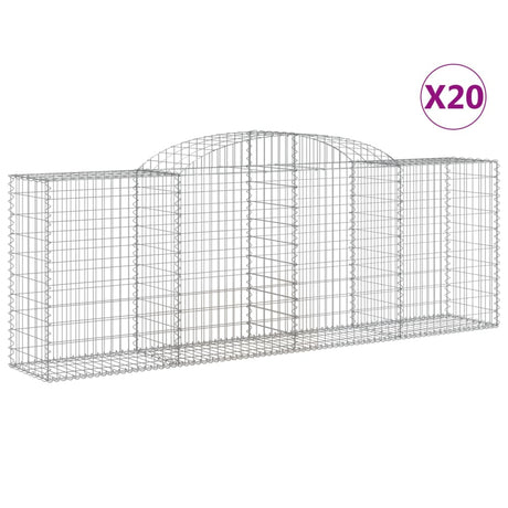 Arched Gabion Baskets 20 pcs 300x50x100/120 cm Galvanised Iron