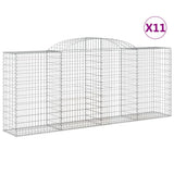 Arched Gabion Baskets 11 pcs 300x50x120/140 cm Galvanised Iron
