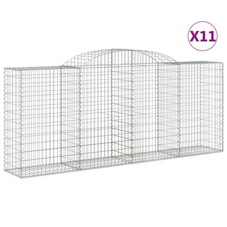 Arched Gabion Baskets 11 pcs 300x50x120/140 cm Galvanised Iron